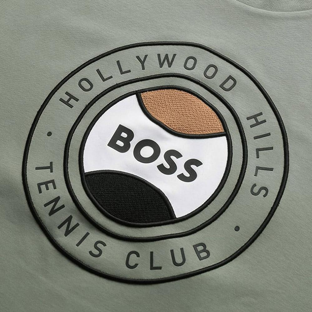 HUGO BOSS Regular Short Sleeved T Shirts Men's Gray Green 50486205-343