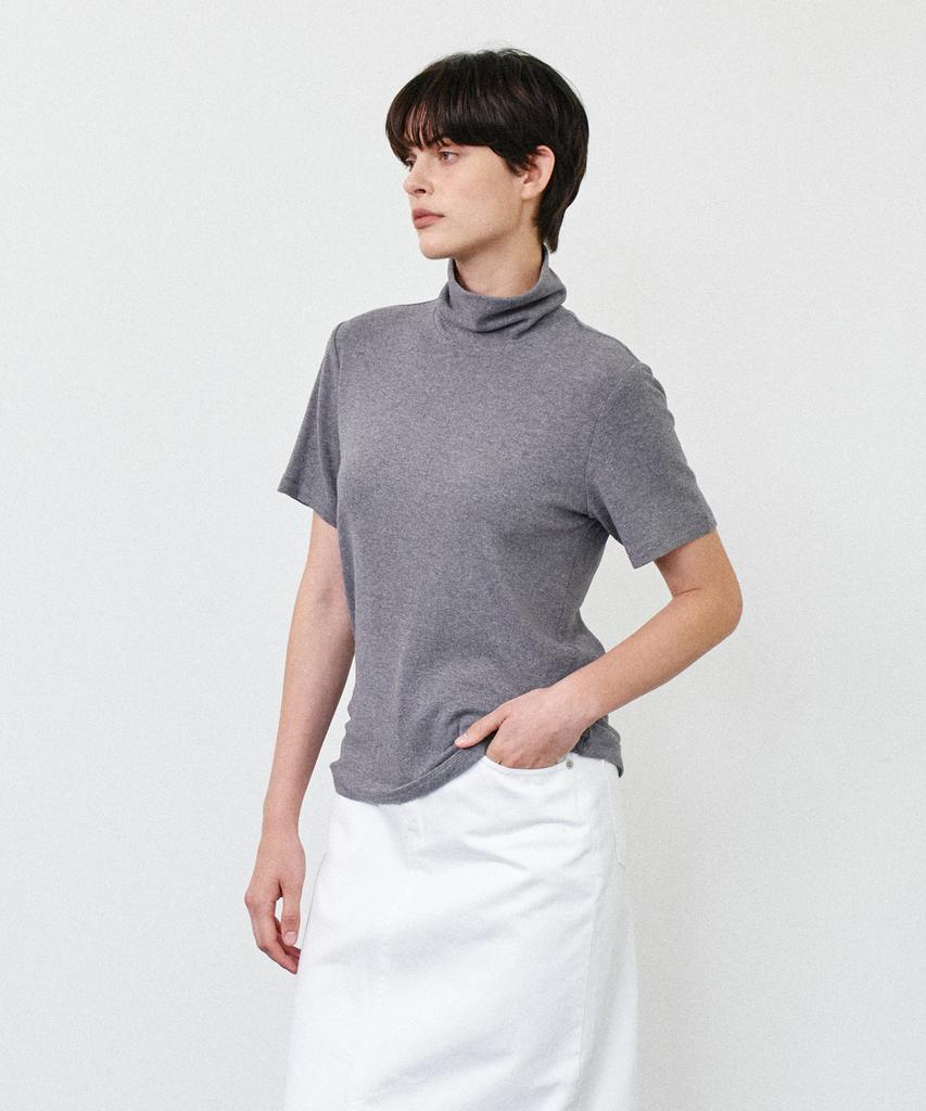 NOTIA Refined Turtleneck Half T-Shirts - Gray