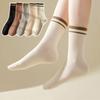 10Pairs Simple Mid-calf Socks Non-Slip Women Tube Socks Korean Style Stripe Socks Girl