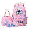 Рюкзак из трех частей Stitch для студентов (мужчин и женщин), Рюкзак с мультяшным принтом для кампуса, Большая вместительная сумка для путешествий и активного отдыха