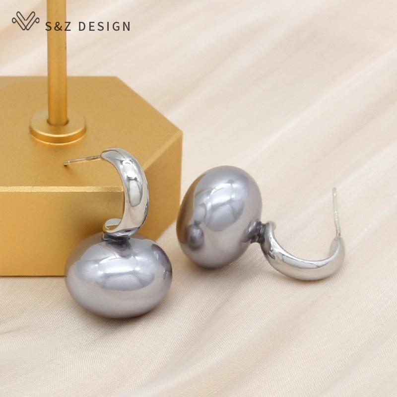 Модные красочные серьги-гвоздики с большим искусственным жемчугом для женщин и девочек, свадебные украшения, элегантные серьги-капельки цвета розового золота, антиаллергенные