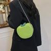 Girl Crossbody Bag Cute Apple PU Personality Women Shoulder Bag Simple Small Satchel Cartoon Shaped Coin Purse CLE