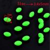 100Pcs 5mm X 3.4m Plastic lighting fishing Lures Glow In The Dark Luminous Beads Oval Shaped
