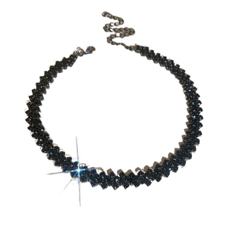 Полный горный хрусталь блестящее ожерелье Роскошная хрустальная цепочка Ювелирный блестящий воротник для выпускного вечера для новобрачных