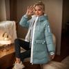 Зимнее пуховое пальто с утолщенным плюшевым капюшоном, большими карманами, средней длины, ветрозащитное, с длинными рукавами, сохраняющее тепло, теплая повседневная верхняя одежда, хлопковая куртка