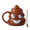 Керамическая чашка Poop, креативные кофейные чашки объемом 480 мл с ложкой для домашнего офиса, кружка для озорных розыгрышей на день рождения, рождественский подарок