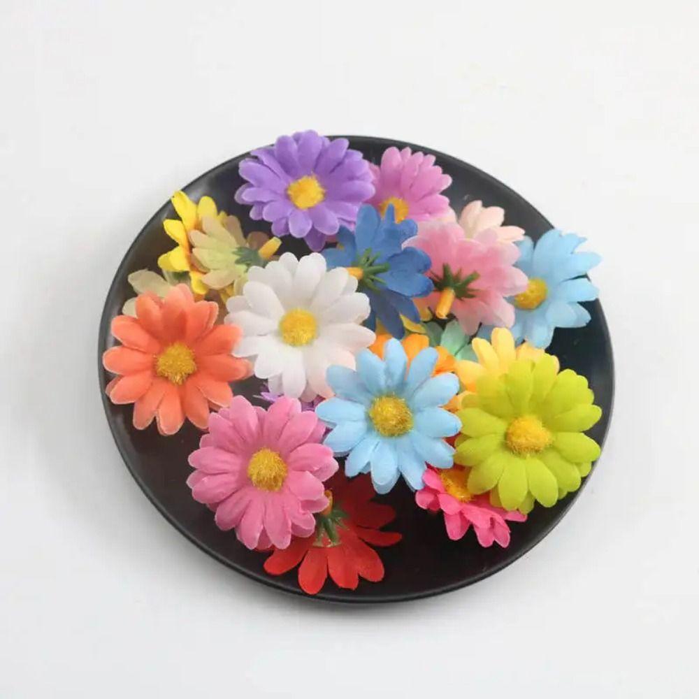 50 шт. шелковая искусственная головка подсолнечника DIY аксессуары мини ромашка имитация подсолнуха цветок