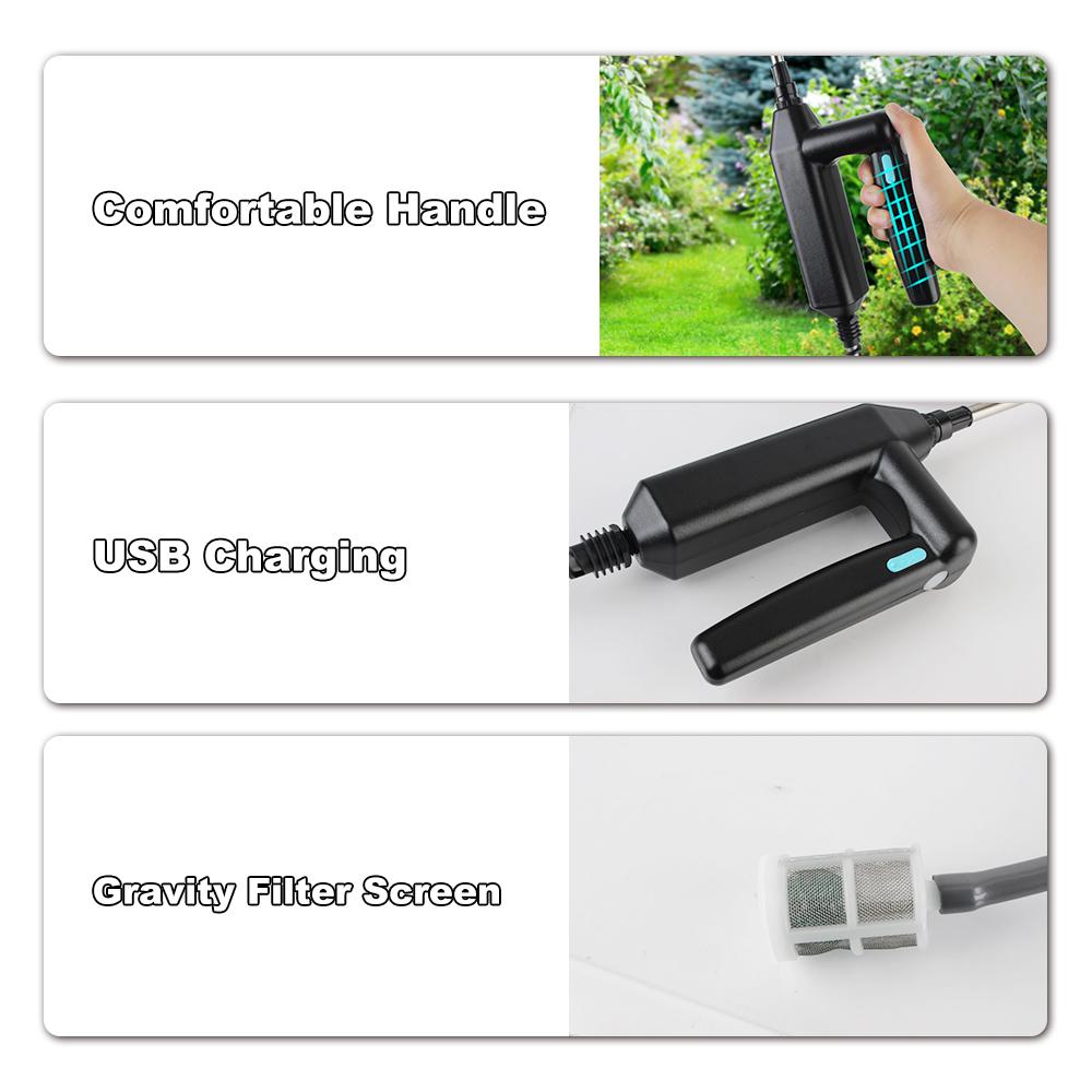 7.4V Rechargeable Telescopic Handle 3M Hose with 3 Mist Nozzles Electric Water Sprayer Battery Powered Sprayer Wand