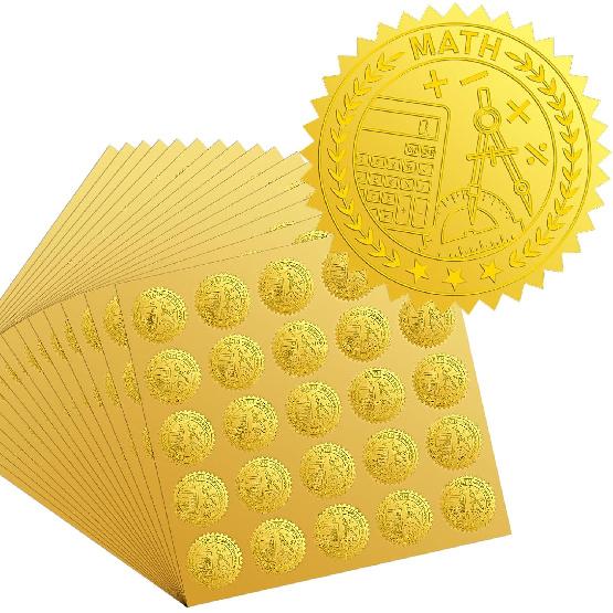 Kosiz 500 Pcs Official Seal of Excellence Embossed Gold Foil Certificate Seals 1.5 Inch Self Adhesive Gold Achievement Award Stickers for Graduation