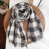 Japanese Literary Linen Scarf Classical Plaid Cotton and Linen Blend Scarf for Men and Women Neutral Unisex Retro Warm Scarves