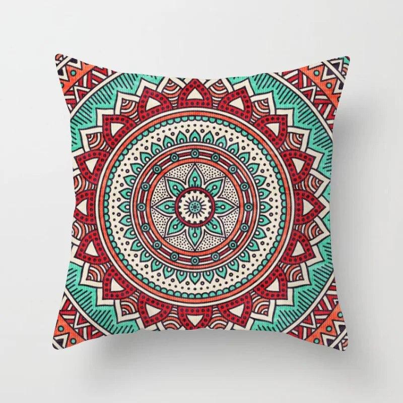 Multi-Printing Sofa Pillow Covers Bedroom Home Decor Car Office  Mandala Pattern Cushion