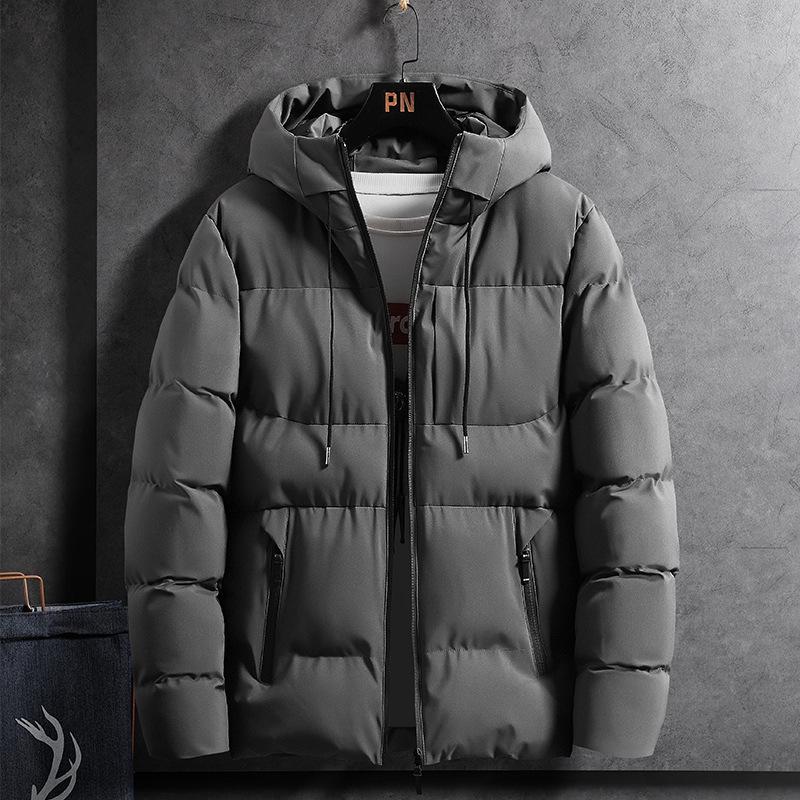 Men's Trendy Hooded Cotton Coat - Autumn/Winter Short Style, Loose Fit, Thick, Trendy Brand