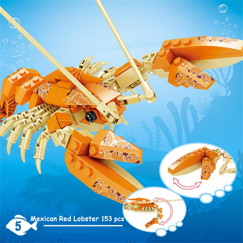 Marine Life Skin Shrimp Hermit Crab Mini Particle Building Blocks - Marine Toys, Children's Assembly Puzzle DIY Model Biology