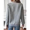 Осень Зима Однотонный Повседневный Модный Свитшот на Молнии Женский Простой Универсальный Пуловер Топ
