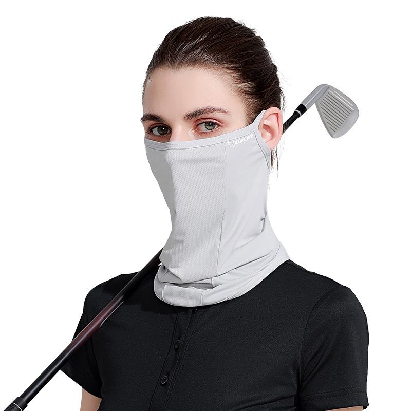 Ice Silk Sunscreen Mask Women Summer Anti-Uv Quick-Drying Face Cover Scarf Breathable Lady Neck Protection Hanging Ear Headband