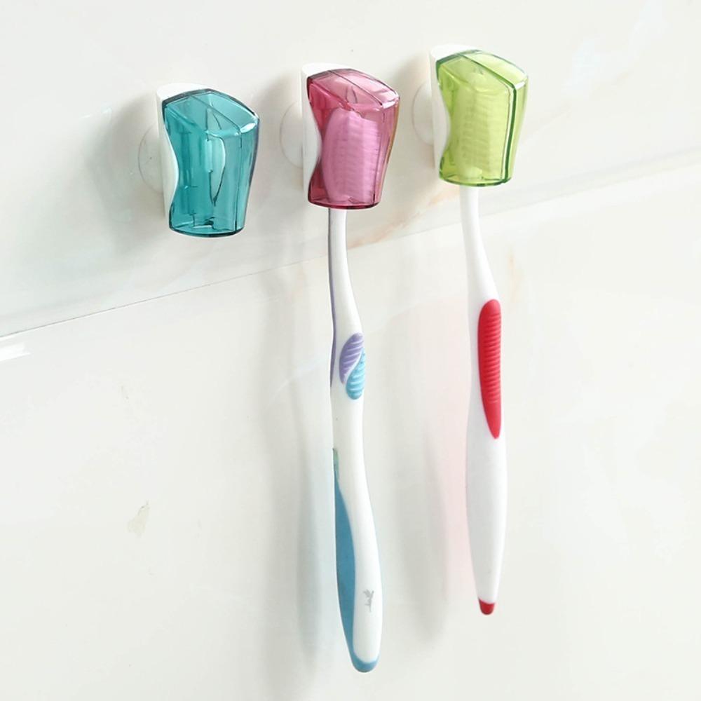 3PCS with Suction Cup Toothbrush Cover Dustproof Toothbrush Protector Cover  Bathroom