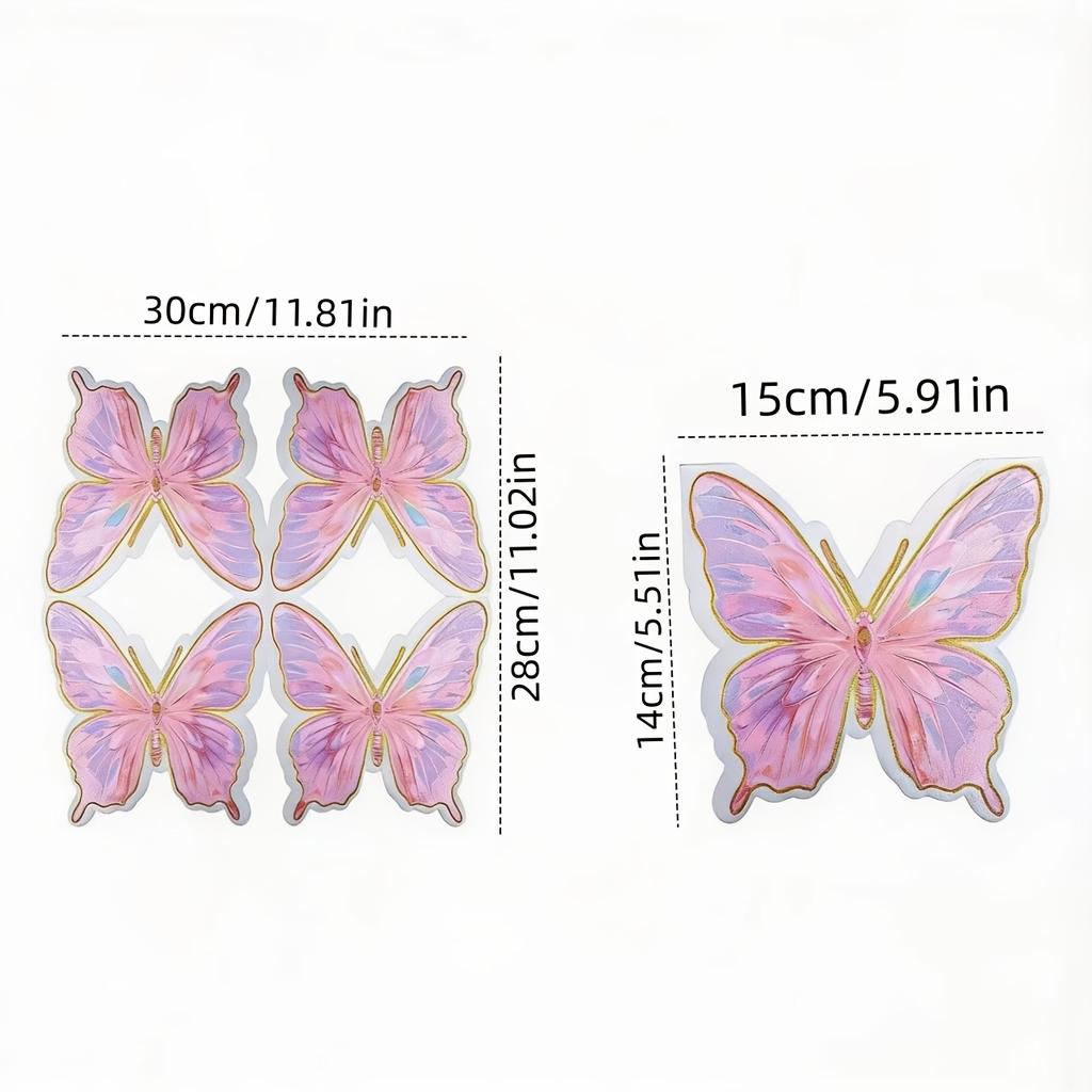 20-Piece Pink Butterfly-Shaped Disposable Napkins, Butterfly-Printed Napkins, Suitable For Mother'S Day, Weddings, Birthday Parties, Family