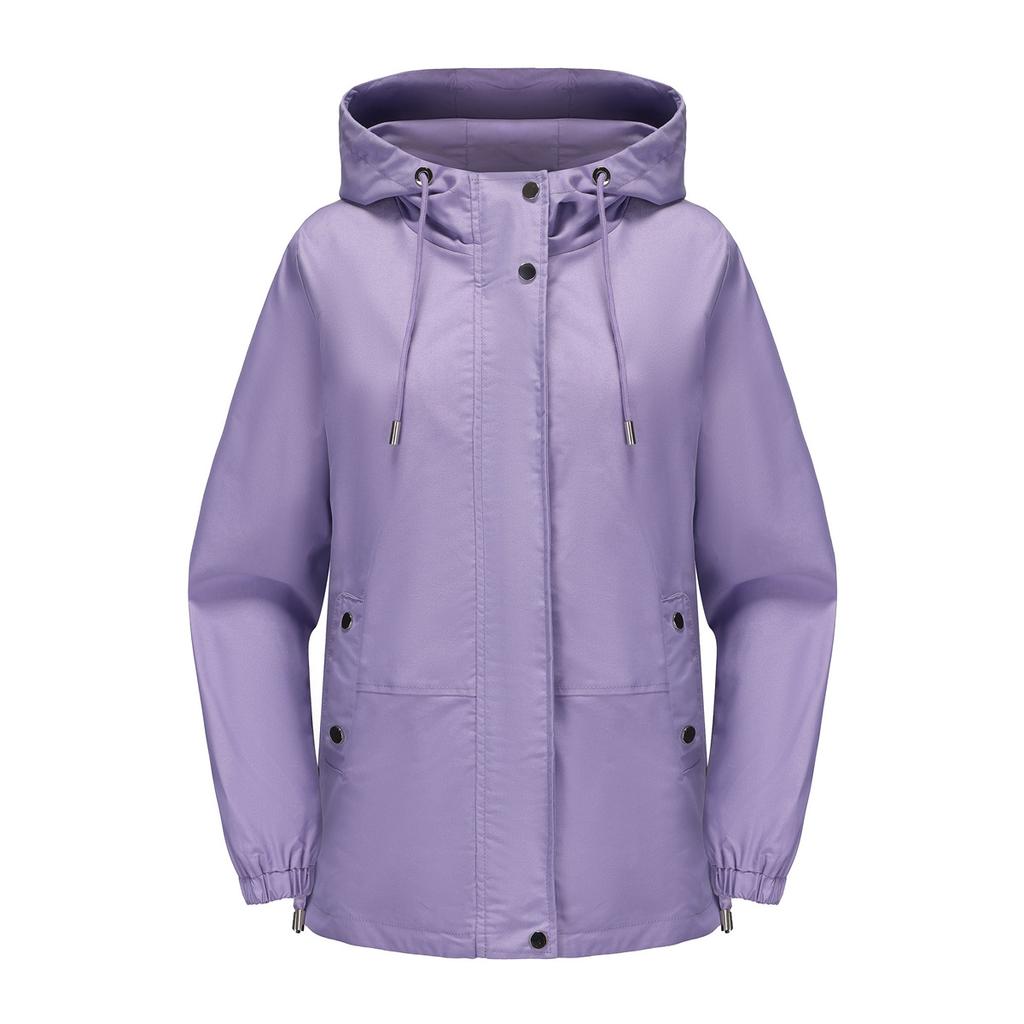 Новая весенне-осенняя повседневная ветровка женская свободная ветрозащитная куртка с капюшоном и длинными рукавами