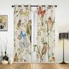 Занавеска на окно с цветами, бабочками и птицами для гостиной, спальни, роскошные предметы домашнего декора для кухни, шторы