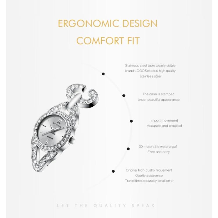 CRRJU Women's Watch Women's Watch Bracelet Watch Bracelet Watch Gold Stylish Diamond Set Women's Watch