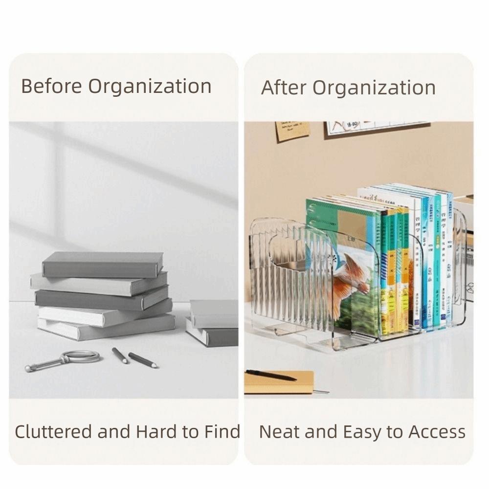 Thickened Divided Book Stand Save Space Desktop Sorting Rack Acrylic Book Stand School