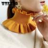 Fall/Winter Cervical Spine Bib Headband Double Fungus Side Warm Knitted Collar Fashion Sweater Fake Collar Bib