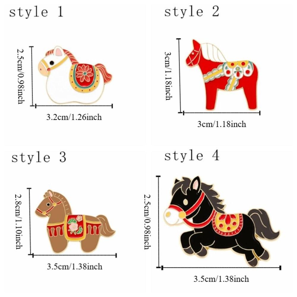 Decorative Zodiac Horse Brooch Zinc Zinc Alloy Steed Brooch Creative Lapel Pin  Backpack Decoration