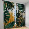 2pcs Abstract Green Tropical Leaves Semi-Blackout Curtains for Living Room Bedroom Modern Minimalist Mid Century Botanical Print