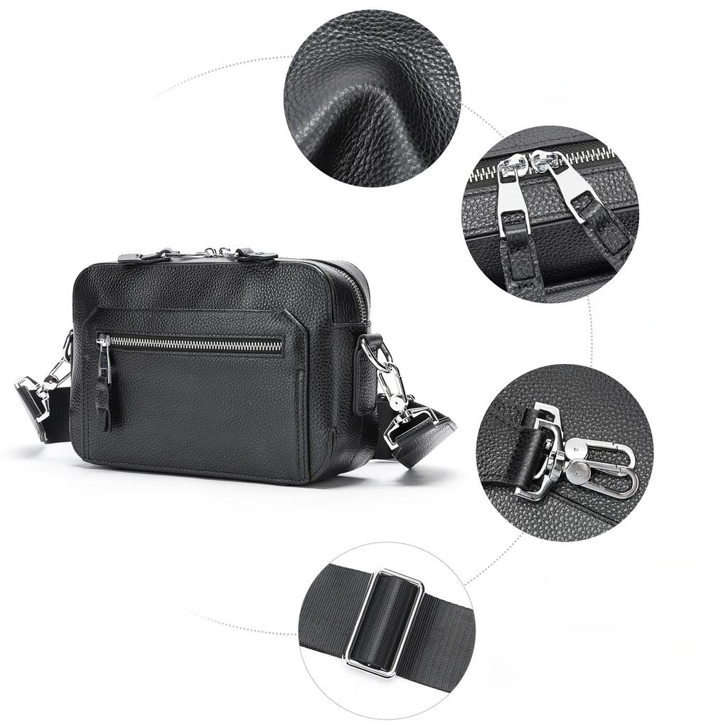 Модная мужская сумка через плечо, Повседневная маленькая квадратная сумка из натуральной кожи для поездок на работу, Сумка-кроссбоди из коровьей кожи