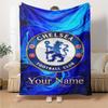 Chelsea Fc Football Player Customize Your Name Blanket Lightweight Customizable Blanket Soft Warm Cozy for Livingroom Office Seaside Bedding