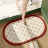 American Retro Diatom Mud Floor Mat Soft Pads for Household Bathroom Bathroom Door Anti-slip Foot Mat Toilet Quick-drying Water Absorption