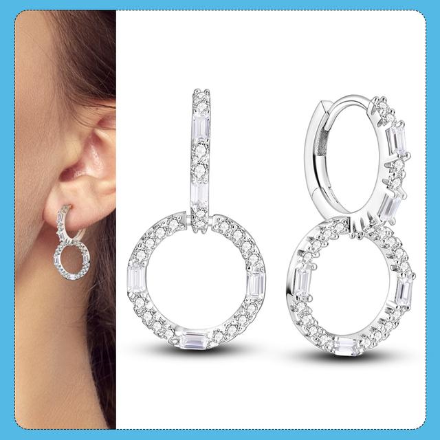 Новые цветные циркониевые перья художника, асимметричные серьги, серьги-кольца из серебра 925 пробы для подростков, ювелирные изделия для женщин