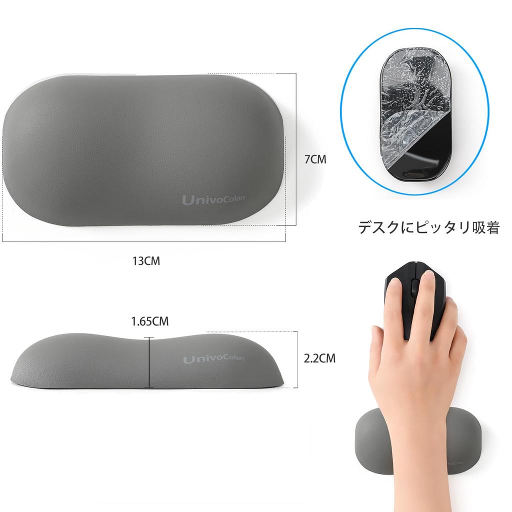UnivoColors Ergonomic Memory Foam Mouse Wrist Rest, Premium PU Material with Memory Foam Cushion, Ideal for PC Gaming and Office Work, Reduces