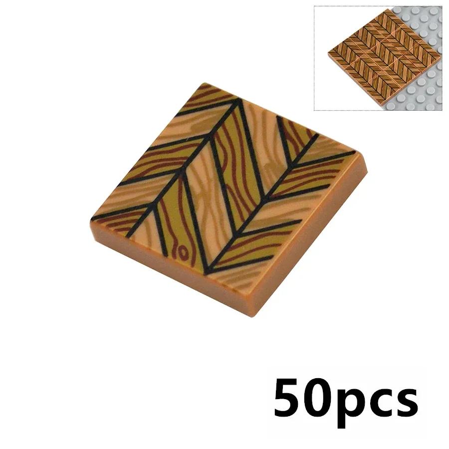 Smooth 2x2 Floor Printed Tile Assembled Building Blocks MOC City House Bricks Decoration Ceramic Tile Construction Toys