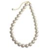 VINGTAINE Cotton Pearl Necklace 14mm Short Necklace Simple C3158 [Vantaine]