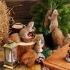 Artificial Squirrel Christmas Hanging Ornament Holiday Pendant Home Wall Decor Christmas Tree Decoration