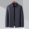 Autumn and Winter Zipper Removable Goose Down Jacket for Men's Business Casual Warm Dad Work Jacket