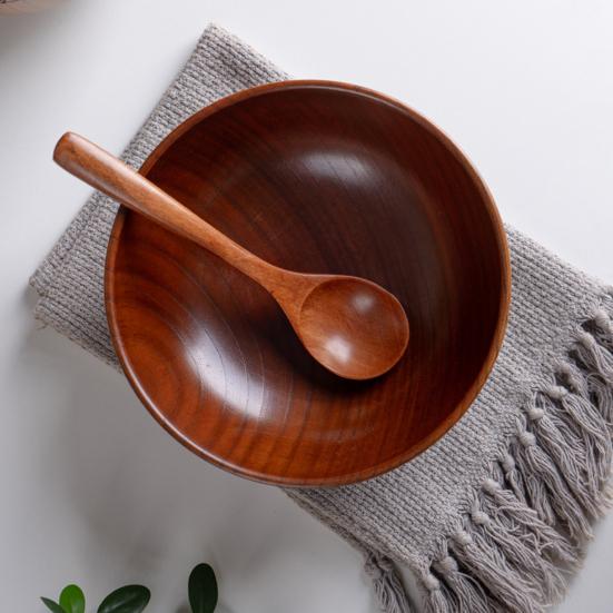 Натуральная миска для лапши из дерева зизифуса, ручной работы, круглая, для супа, салата, с отделкой пищевым маслом, изготовленная вручную, кружка для риса, для чая, кофе