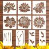 Sunflowers, Peonies, Flower Painting, Hollow Template, Universal, Ten Piece Set, Washable, Reusable, Drawing Board
