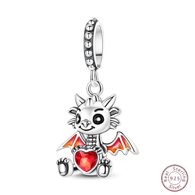 New Arrival Charm Beads Small Dragon Copper Pendant 3Mm Diy Party Christmas Exquisite Jewelry Making Gift