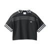 Originals x Alexander Wang Полосатая футболка с круглым вырезом и перевернутым логотипом Женские топы Черные BR9215