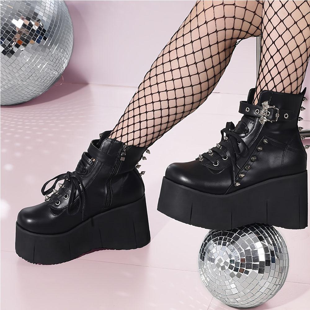 DoraTasia черные женские короткие сапоги INS Gothic Rivet High Heel, новые женские туфли Y2K Street Snap Punk Luxury Night Club
