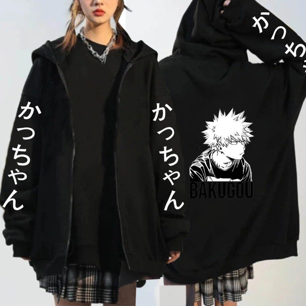 My Hero Academia Bakugo аниме толстовки на молнии толстовка для женщин и мужчин одежда Бакуго Манга оверсайз толстовка с капюшоном куртка