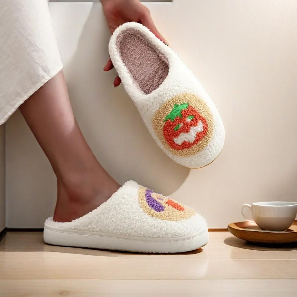 Модные женские тапочки на Хэллоуин, милые тыквенные печенья и забавная ведьма, зимние домашние теплые мягкие подошвы, нескользящие, удобные, для спальни