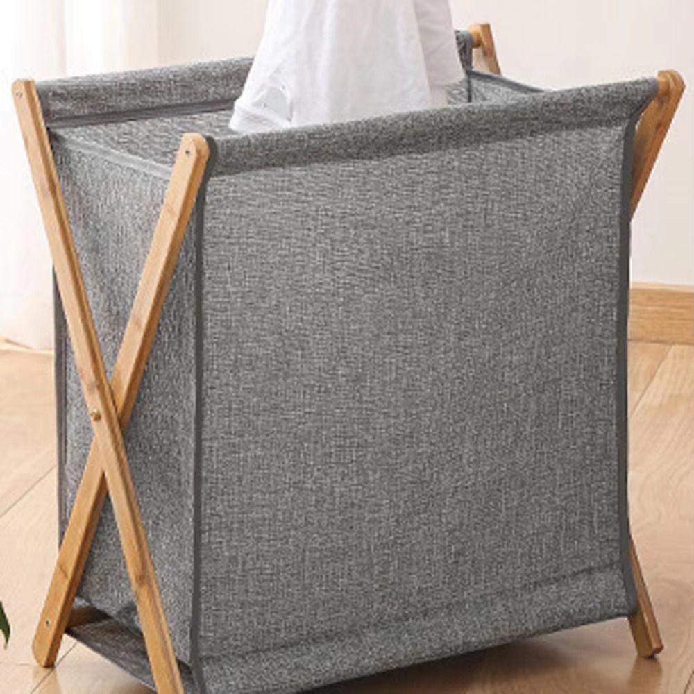 Bamboo Bracket Japanese Clothes Hamper Foldable Collapsible Clothes Bins Toys