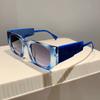 Панк Роскошный Бренд Дизайнерские Квадратные Солнцезащитные Очки Женские Для Мужчин Мода Винтажные Солнцезащитные Очки Хип-Хоп Популярные Широкие Дужки Синий Оттенок УФ400