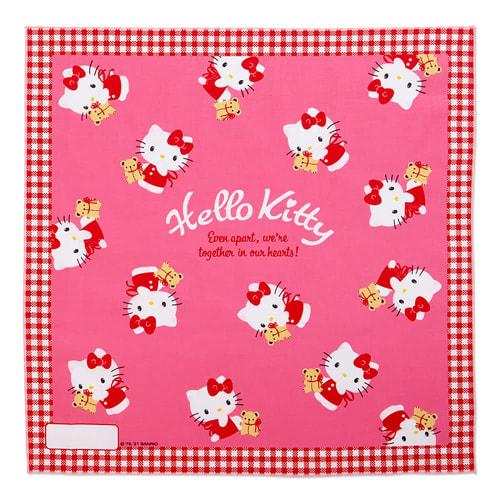 Sanrio Lunch Cloths, Set of 3, Approx. 43 X 43cm, 100% Cotton, with Name Space, Hello Kitty Character Design, 879649