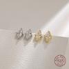 925 Sterling Silver Small Fresh Inlaid Zircon Geometry Stud Earrings Women Exquisite Temperament Performance Jewelry