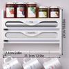 ZISIZ Wall-Mounted Kitchen Organizer with Cling Film Cutter