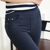 Fashion Women Pocket Cotton Pants Pocket Rivet Pencil Pants Women Slim Tights Trousers